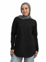 تي شيرت كيرف كم طويل - أسود